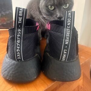 Adidas 350 Boost (Yeezys) Black and Pink Athletic Shoes